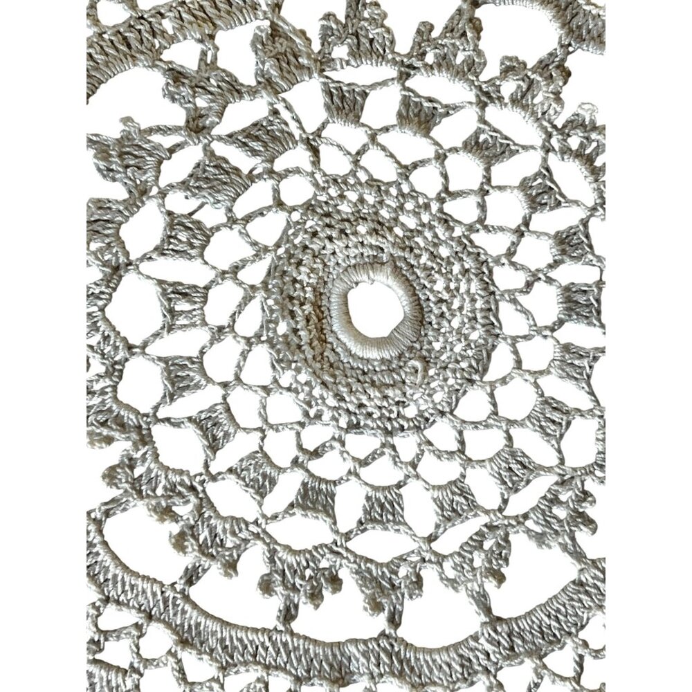 Handmade 22" Diameter Crocheted Cotton Doily wedding Decor - Picture 4 of 12